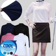 여성 하이넥 티셔츠 기능성 슬리브 여름 하이넥 이너웨어 흡한속건 운동용 레저용 라운딩 활동성 스포츠