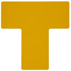 브래디 터프스트라이프 비마모성 T자형 바닥 표시 테이프 길이 5인치 너비 2인치 검은색롤당 20팩, 10 Inches, Yellow, Yellow + Yellow