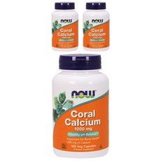 NOW Foods 珊瑚鈣1000mg素食膠囊, 100顆, 3罐