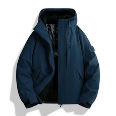 衝鋒外套男秋冬季加絨加厚石墨烯發熱保暖羽絨外套戶外登山滑雪防污防水防風外套純色夾克連帽外套禦寒休閑風運動外套防寒鋪棉棉服