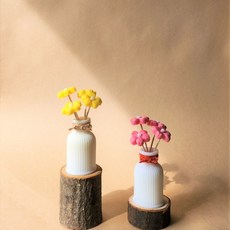 싸만다 꽃피는 봄날의 미니 화병 향수병 캔들, 가든 파티, 노랑 개나리꽃