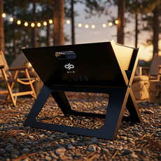 디프 접이식 캠핑 미니 화로 바베큐 그릴 숯불 화롯대, 1개