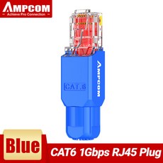 RJ45 커넥터 도구 종단 LAN 플러그 필드 이더넷 UTP 모듈러 CAT6 가능한 10GBPS 재사용 CAT6A 1PCS, CAT6 Blue