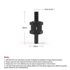 오토바이 연료 밸브 10mm 단방향 디젤 비복귀 라인 알루미늄 8mm 체크 6mm 12mm, Black 8MM