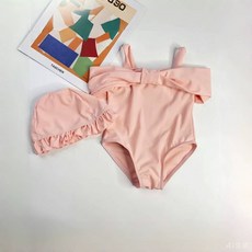 女童泳裝 附贈同色泳帽, 泳裝✧下單就送同花色泳帽 ♡,100 cm