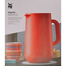 德國 WMF Impulse 保溫壺 1L 保溫瓶，雙層真空保溫，一鍵按壓出水，居家辦公皆宜, 紅色, 1個