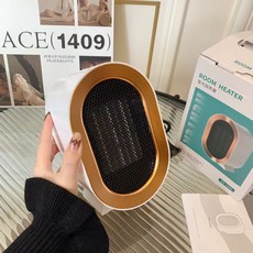 迷你桌面暖風機，快速升溫，45°廣角送風，智能恆溫，多色可選, 白色, 小q暖風機【插電款】