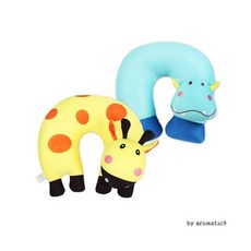 편안한 슬림 경량 포근한느낌 귀여운 애니멀 목베게, 블루