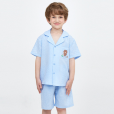 프리미에팜 라인프렌즈 남아 체크 5부 파자마 세트 BU