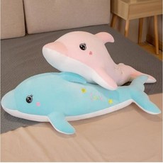 대형 돌고래인형 귀여운 애착 안고자는 모찌 쿠션, 80cm, 1개, 블루