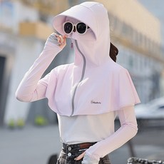 防曬遮陽騎車防紫外線面罩護頸全臉一體全面防護帽女透氣, 1個, 如圖