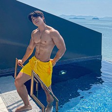 根據溫度變色的四角男士泳褲 夏季海邊情侶室內短褲