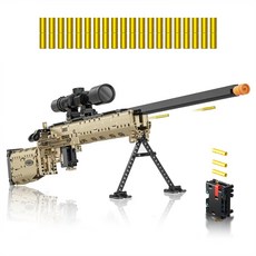소수이 빌딩 블록 건 세트 M24 DIY 사격 가능 저격 모델 성인 청소년을 위한 육군 장난감 8세 이상 남성 를 생일 선물 군용 선풍기를 사실적인 벽돌 컬렉션 380PCS, M24 Building Block