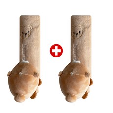 해피앤몰 자동차 인형 안전벨트 커버 쿠션 2개세트, 잠자는 곰, 2개