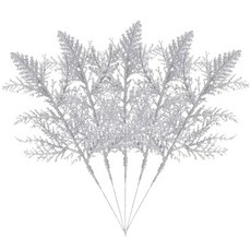 30/5Pcs 크리스마스 반짝이 골드 실버 잎 트리 장식 펜던트 인공 식물 소나무 가지 홈, 5 PCS, 5 PCS, 1개