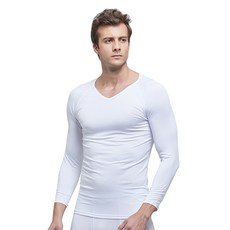 GearX 男士常規夏季長袖 V 領酷打底上衣