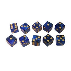 炫彩點數骰子 酒吧骰寶 團康派對必備 彩色數字骰子 棋牌遊戲解壓骰子, 炫彩藍 10顆, 1個