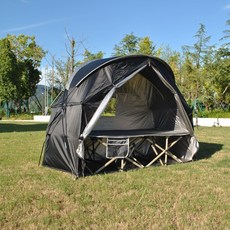 輕量行軍床帳篷 浮島床帳 防蟲蚊帳 野營帳篷 行軍床天幕 騎行帳篷 單兵帳篷 釣魚帳篷 自行車帳篷 行軍床帳篷, 黑色塗銀單兵帳篷