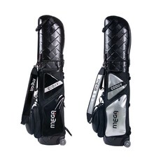 MEGA COOUV 高爾夫球旅行袋，附滑輪，耐磨材質，多收納空間, 黑×星艦黑
