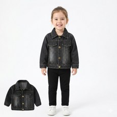 유아동 아기 어린이 남아 여아 청자켓 남매룩 오버핏 간절기 외투 키즈 데님자켓