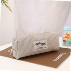 부드러운 파스텔 그레이 상어 필통 넉넉한 수납 학생 연필 케이스, 상세페이지 참조, 상세페이지 참조, 상세페이지 참조