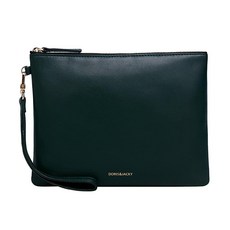 ECLATIS DORIS&JACKY 램스킨 여성 스런 가죽 손목 클러치 지갑 소프트 디자이너 슬림 휴대폰 파우치 백 탈착식 스트랩 포함 염소-오프 화이트 301638, 램스킨-그린, 초록색