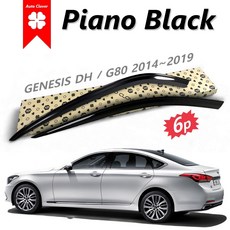 [Piano Black] 제네시스DH 썬바이저 블랙 6P 슬림형 B078 2014~2017~2018~2019, 피아노블랙, 제네시스DH/G80 2014~2019