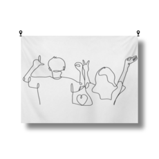 해룸 대형 패브릭 포스터 두꺼비집 가리개 페브릭 태피스트리 가림천 아트 행잉 초대형, 52.너와나 Love