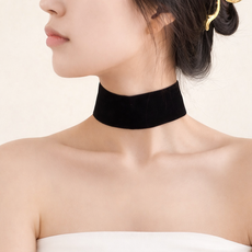 일호장신구 와이드 스웨이드 초커 유니크 할로윈 심플 파티룩 연말 코디 포인트 패션 목걸이