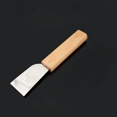 쿠쿠스토어 전문가 가죽 반원형 칼 공예 DIY 나무 손잡이 절단 스키빙 커터 도구 B, 01 Black, 01 Wooden