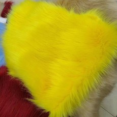 無品牌 仿狐狸毛長毛絨布料 加厚手工DIY服裝cosplay獸耳, 7#黃色,長毛20*20cm多拍裁開, 1個