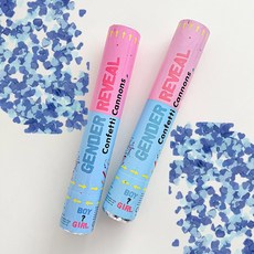 로나파티 젠더리빌 컨페티 아기 성별 공개 풍선 베이비샤워 파티 소품, 1개, 블루 컨페티 2P