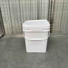 新品 發票含稅方形塑料桶帶蓋四方桶5/6/12/20/25陞大桶垃圾桶加厚全新料包裝桶釣魚桶食品級方形帶蓋水桶, 12陞白方桶塑料提手, 1個