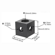 4pcs 90도 각도 코너 커넥터 V-슬롯/C-빔 알루미늄 압출 프로파일 3D 프린터 부품 용 알루미늄 블록, [04] Black 1515 blocks