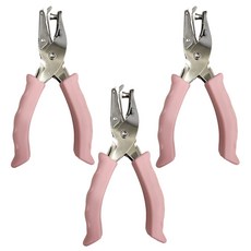 웰컴투 1공 6mm 칼라 펀칭기 연핑크, 3개입