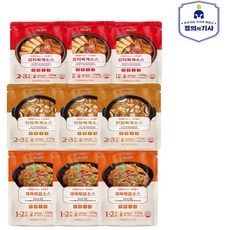 고추명가 집밥 베스트 체험세트3종/ 김치찌개소스150g x 3개+된장찌개소스110g x 3개+제육볶음소스150g x 3개, 150g