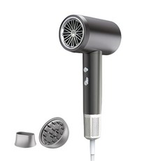 Allilio 초고속 음이온 헤어 드라이기 고출력 2000W 빠른 건조 저소음 경량, 블랙