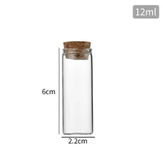 코르크 약병이있는 5ml-30ml 유리 병 의학 용 병을 기원합니다 사탕 양념 항아리 미술 공예 결혼식 호의 제, 08 12ml, 01 glass