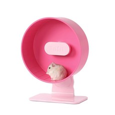 Tafit Silent Hamster Wheel 22.6cm(8.7인치) 듀얼 베어링 조용한 러닝 운동 휠 나뭇결 백보드 드워프 햄스터 게르빌 쥐 고슴도치 레밍용 높, 라즈베리 핑크