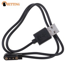 범용 자기 2 핀 4mm 간격 팔찌 충전 케이블 스마트 워치, 검은 색, 1개