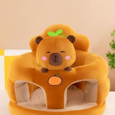 新款寶寶學坐椅兒童嬰幼兒簡易沙發免洗小孩座椅學坐椅嬰兒充氣座, 卡皮巴拉 加厚加大