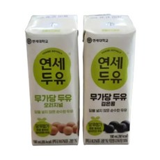 연세두유 무가당 두유 190ml 오리지널 24팩 + 검은콩 24팩, 24개
