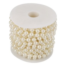 플라스틱 연삭 진주 와이어 비즈 화환 스트링 DIY 웨딩 장식 액세서리 10m/롤 8mm, 02 Beige