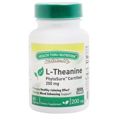 HEALTH THRU NUTRITION L-茶氨酸 200 毫克素食膠囊, 60顆, 1罐
