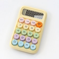 예쁜 파스텔 컬러 계산기 큰 숫자 귀여운 디자인, 1개, 파스텔 컬러 계산기-색상랜덤