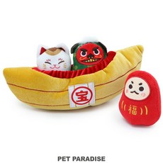 貝果貝果 日本 Pet Paradise 日式聚寶盆達摩招財貓舞獅玩具 藏食/啾啾玩具, 1個