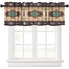 [ 833711 ] 아즈텍 주방용 네이티브 밸런스 커튼 주방 창문용 남서부 부족 기하학적 밸런스 나바호어 미국 민족 프린트 짧은 작은 창문 카페 침실용 137.2 x 45.