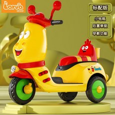 유아용 스쿠터 만화 애니메이션 라바 옐로우 캐릭터 원격제어 배터리형 장난감자동차, 전기 구동, 노란색 + 소형 배터리 +음악, 1개