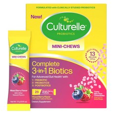 Culturelle 康萃樂 全效三合一益生菌綜合莓果味迷你咀嚼錠, 1個, 28入