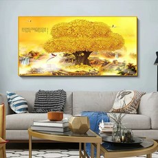 액자 액자형 재물 한쌍 황금 돈나무 DIY키트 금빛, 특대형 100 x 200cm, 1개, kh-10